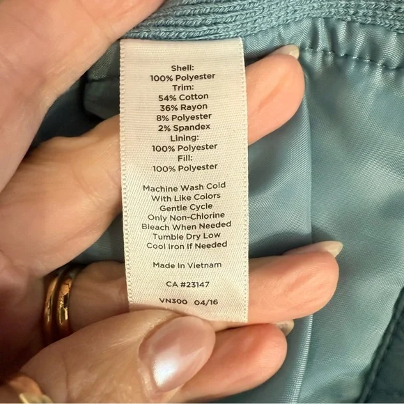 Talbots teal quilted vest size Large - Picture 7 of 8